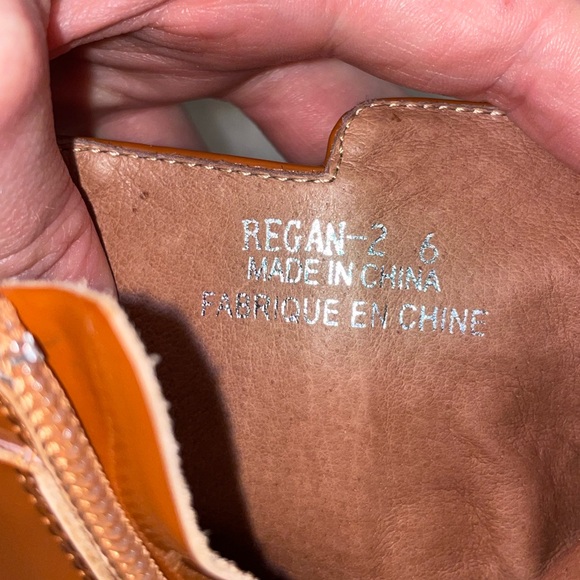 Jeffrey Campbell Regan Orange PU High Heel Ankle Boots With Silver Buckle Size 6 - Picture 6 of 7